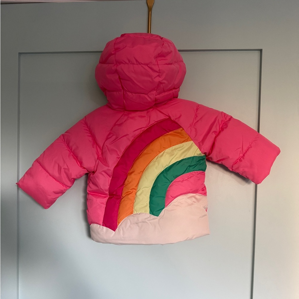 NWOT Old Navy Pink Puffer Jacket with Colorful Accents